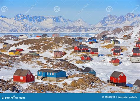 Colorful Houses in Greenland Stock Photo - Image of architecture ...