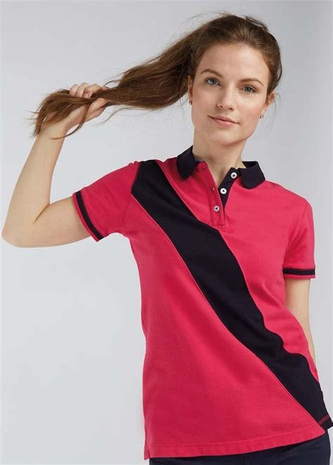 Front Row Womens Diagonal Stripe Pique Polo Shirt Tag Free FR213