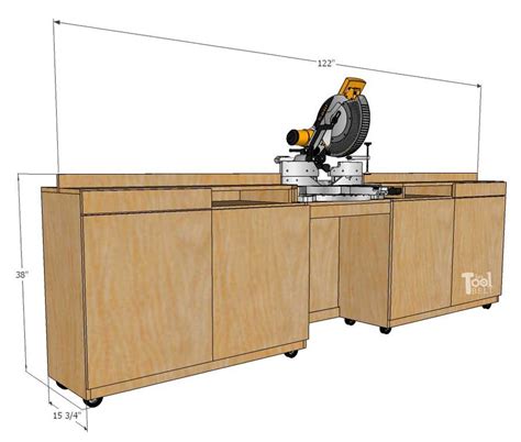 Mobile Miter Saw Station and Storage - Her Tool Belt