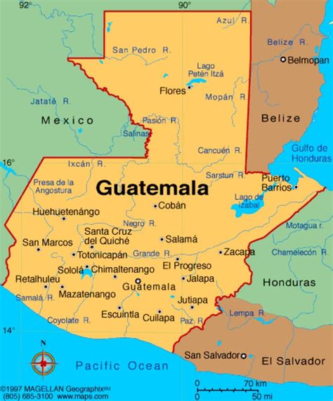 Map of Guatemala. | Ciudad de guatemala, Guatemala, Huehuetenango