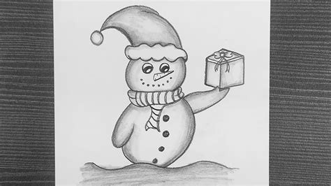 Cute Snowman Drawing For Kids || How To Draw A Snowman || Christmas ...