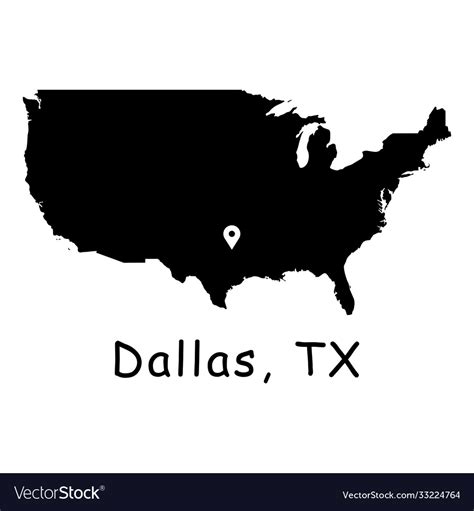 1281 dallas tx on usa map Royalty Free Vector Image