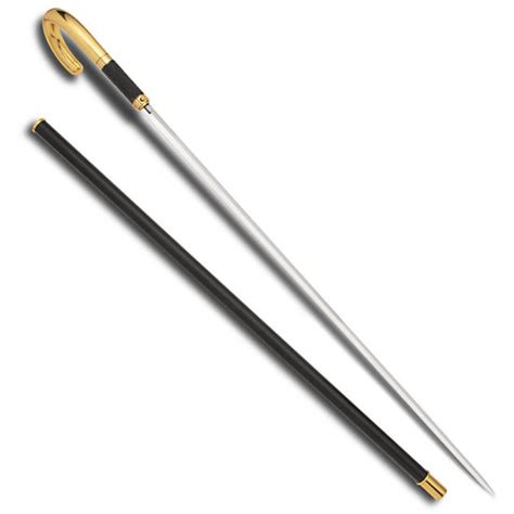 Gold Plated ISS Sword Cane with Hidden Full Length Rapier Blade