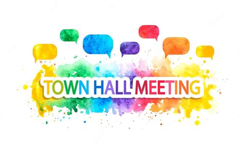 Premium Vector | Town hall meeting rainbow watercolor vector banner