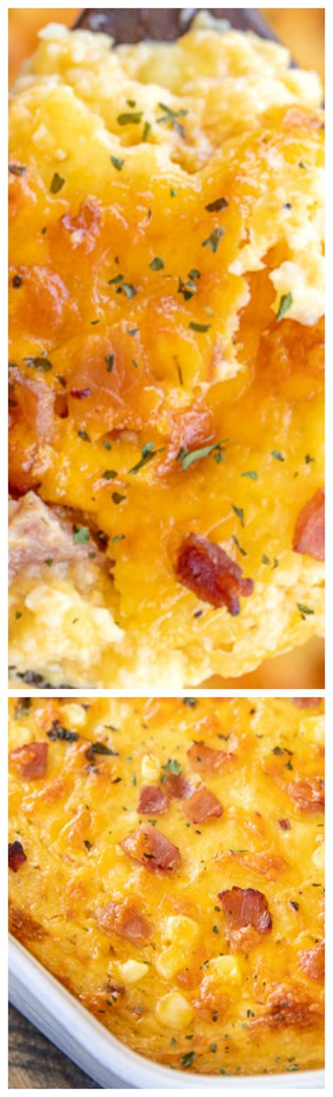 Ham and Corn Grits Casserole ~ Seriously delicious... Great for breakfast, lunch or dinner ...