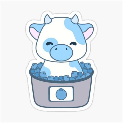 Blueberry Cow Sticker