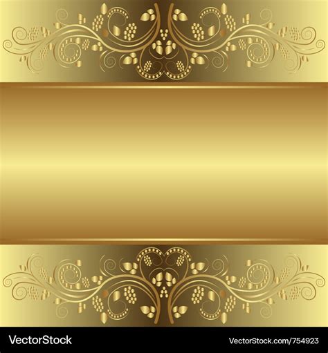 Golden background with floral ornaments Royalty Free Vector