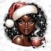 9x Black Santa Girl Bundle Sublimation Design PNG, Digital Download, Merry Christmas Clip Art ...