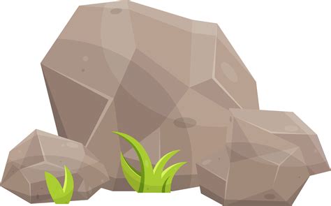 Rock stones and boulders in cartoon style 8852591 PNG