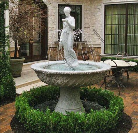 Yard Decor Marble Water Fountains With Woman Pouring Water Statues for ...