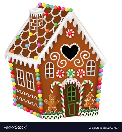 Gingerbread house with christmas candies Vector Image