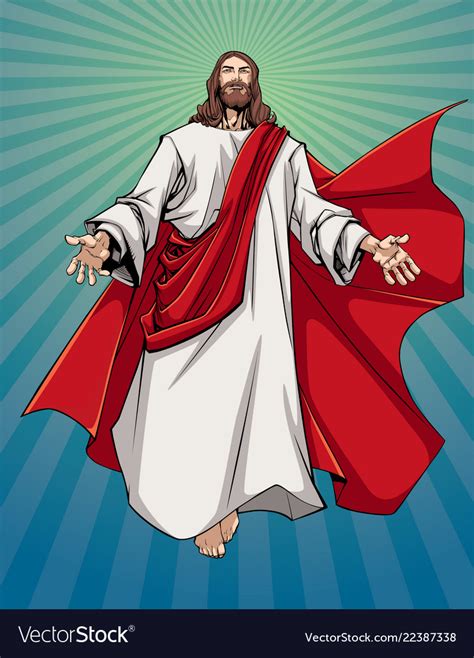 Jesus open arms Royalty Free Vector Image - VectorStock