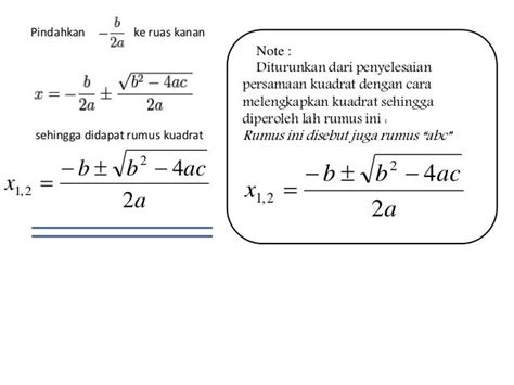 Pengertian Diskriminan Persamaan Kuadrat