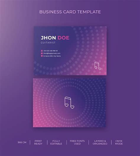 Premium PSD | Psd musician business card design template