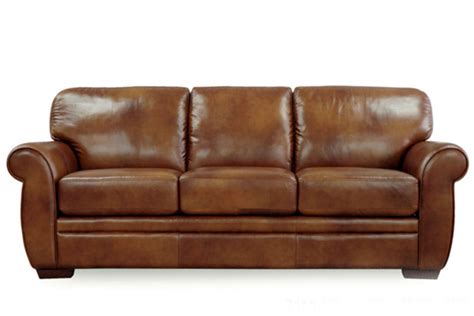 Chestnut Leather Sofa at Gardner-White