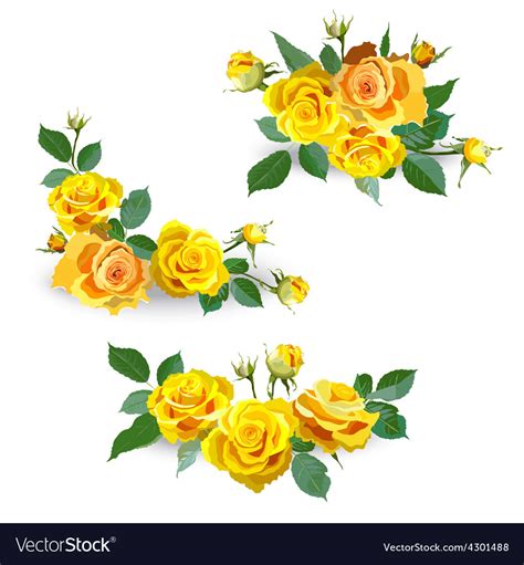 Floral background with yellow roses Royalty Free Vector