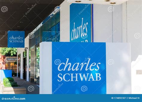 Charles Schwab Sign on Headquarters.Charles Schwab Corporation is an American Bank and Stock ...