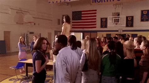 mean girls trust fall GIF