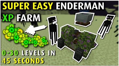 Minecraft 1 HIT Enderman XP Farm | Easy, Fast XP - (1.17/1.18) | Minecraft tutorial, Minecraft ...