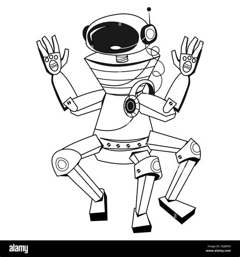 Robot drawing Black and White Stock Photos & Images - Alamy