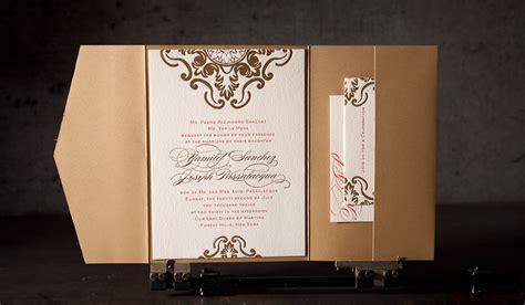 foil stamped wedding invitation, no. 12371 | Boxcar Press letterpress printing