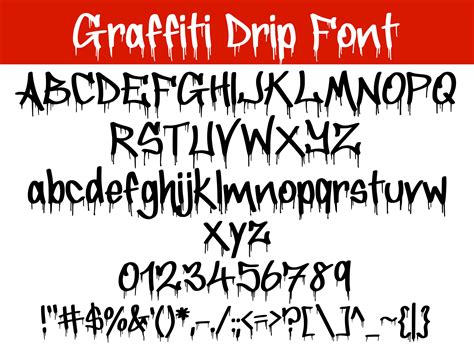 Dripping Graffiti Glyph Drip Font Commercial License, Urban Font OTF TTF, Spray Paint Font, Hand ...