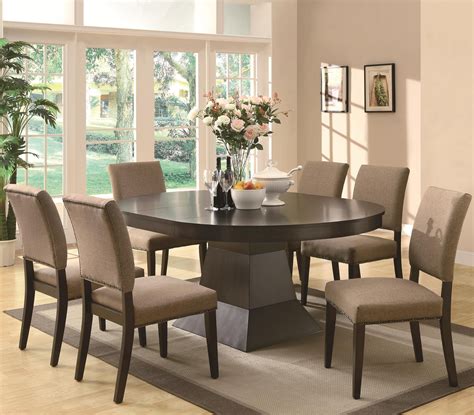 Myrtle 7 Piece Dining Set by Coaster | Round dining room, Dining table in kitchen, Round dining ...