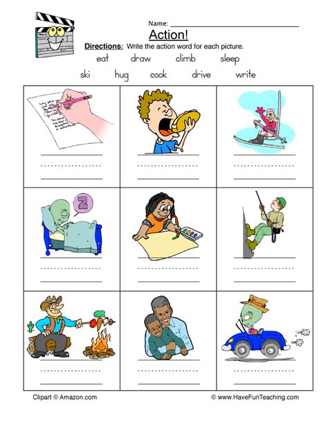 Action Words Worksheet 2