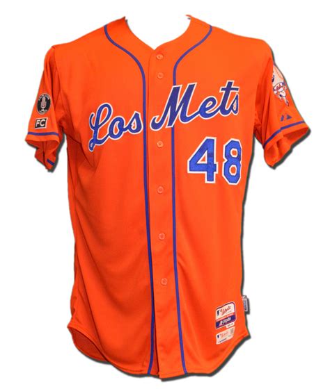 Jacob deGrom #48 - Game Used Los Mets Jersey - Mets vs. Nationals - 9/12/14 - HZ311618 | MLB ...