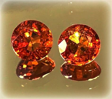 5.50mm Tangerine Spessartite Garnet Pair Jewellery grade gems | Paired jewelry, Spessartite ...