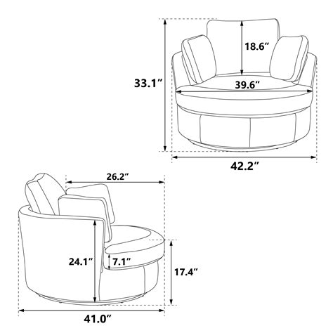 Aukfa Living Room Swivel Accent Chair, Oversized Barrel Chair Read ...