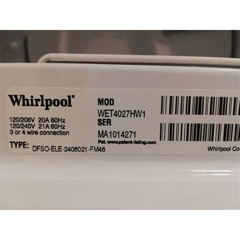 User manual Whirlpool WET4027HW (English - 92 pages)