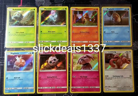 POKEMON TCG! COMPLETE COMMON DETECTIVE PIKACHU 8 Card Set ALL HOLO ...