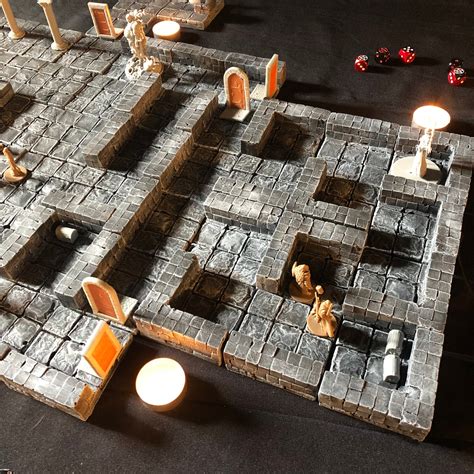 MASSIVE set of 52 painted dungeon tiles modular DnD Dungeons | Etsy