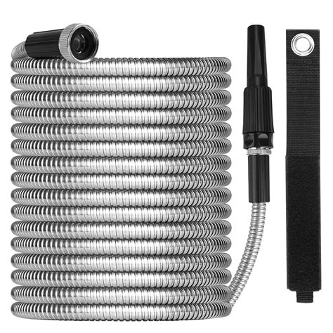 Metal Garden Hose 100ft with Super Tough and Soft Water Hose, Household ...