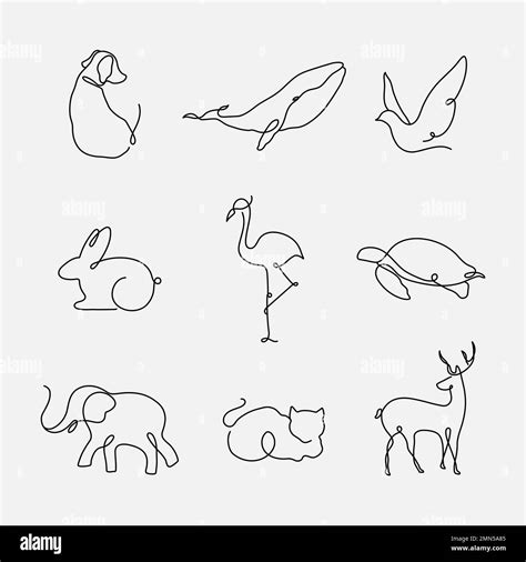 Animal logo element vector, line art animal illustration set Stock Vector Image & Art - Alamy