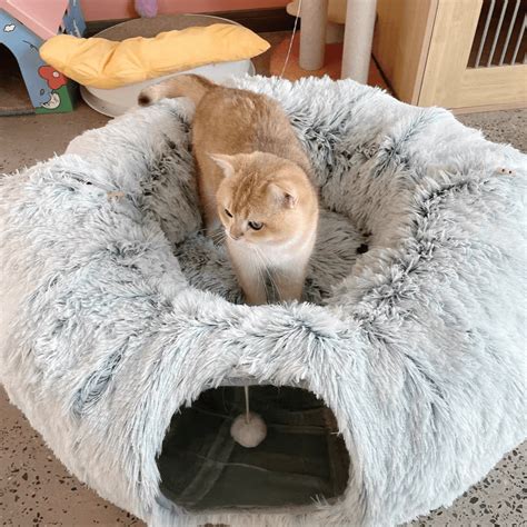 Warm Plush Foldable Cat & Dog Tunnel Bed – fluffytempo