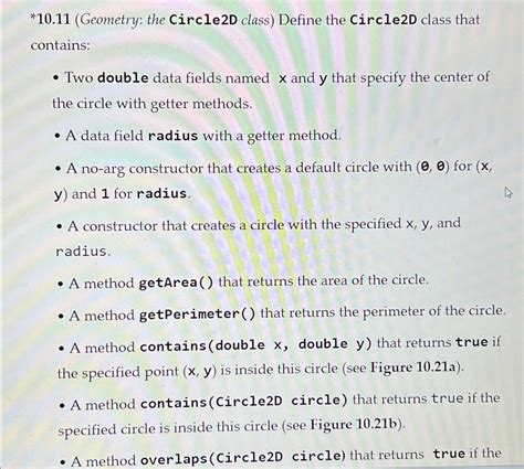 Solved *10.11 (Geometry: the Circle2D class) ﻿Define the | Chegg.com