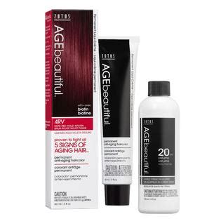 Age Beautiful AgEbeautiful Permanent Liqui creme Hair color Dye & Developer 20 Volume 100% gray ...