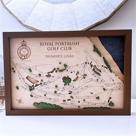 Royal Portrush Golf Club Golf Course Map Layered Wood Golf - Etsy