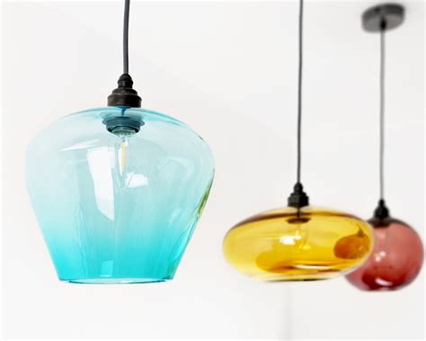 Colored Glass Pendant Lights. Hand Blown Glass Pendant Light. Kitchen ...