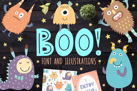 Boo! - Uppercase Font, illustrations | Script Fonts ~ Creative Market