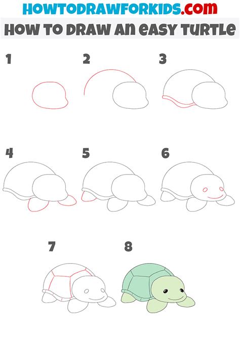 How to Draw an Easy Turtle - Easy Drawing Tutorial For Kids