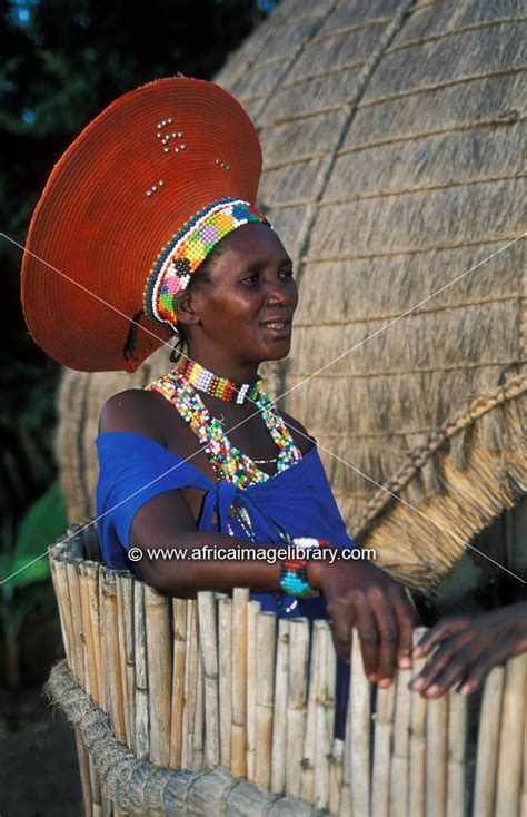 Photos and pictures of: Zulu married woman wearing a traditional hat ...