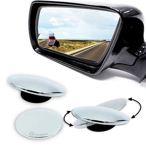 Zone Tech Blind Spot Adjustable Mirrors - 2-Pack Blind Spot Mirror Adjustable Stick-On Exterior ...