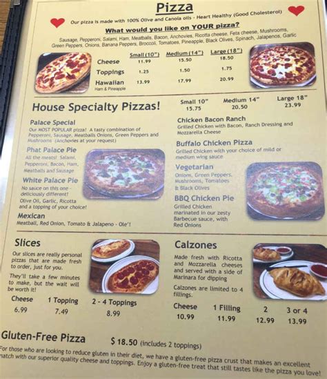 Pizza Palace Menu, Plattsburgh, NY