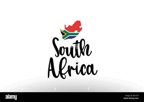 South Africa country big text with flag inside map suitable for a logo icon design Stock Vector ...