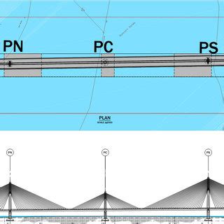 Cable stayed bridge plan and elevation | Download Scientific Diagram