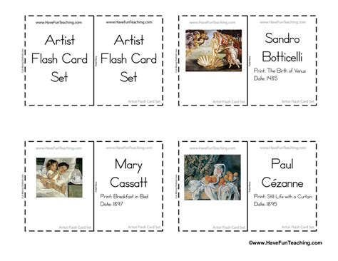 Artist Flash Cards - Famous Painters | Have Fun Teaching