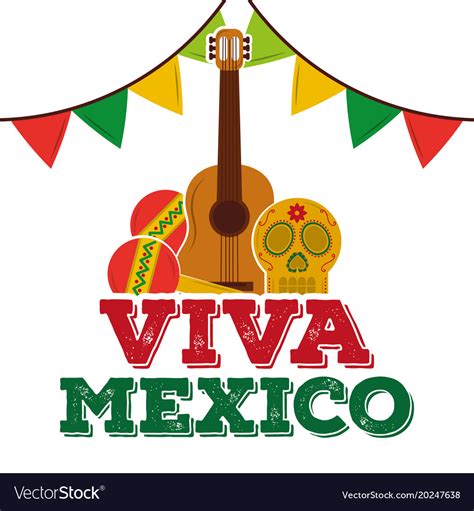 Viva mexico traditional card Royalty Free Vector Image